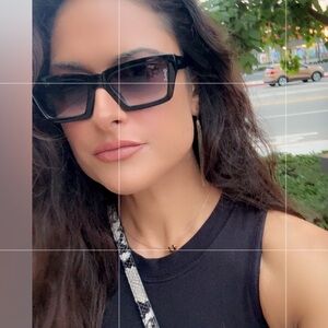 Otra Fairfax Black Cat Eye Sharp Smoke Gradient Lenses Square Sunglasses